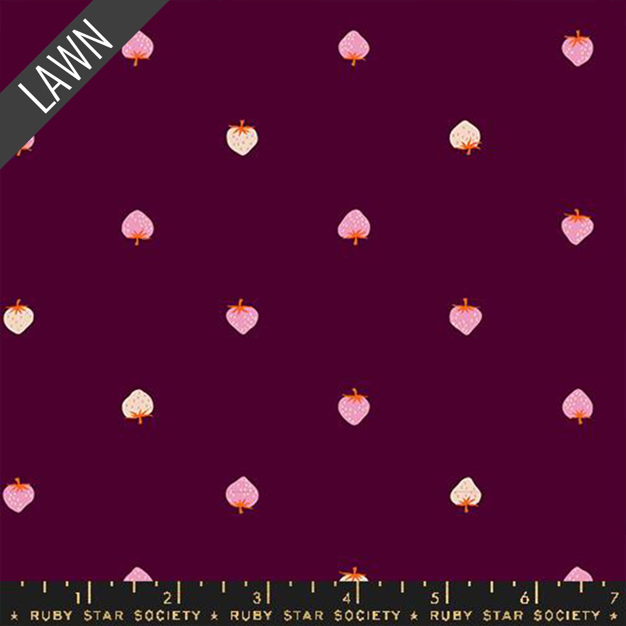 Strawberry Lawn in Deep Plum (rs3088 11lw) | Strawberry | Kimberly Kight | Ruby Star Society